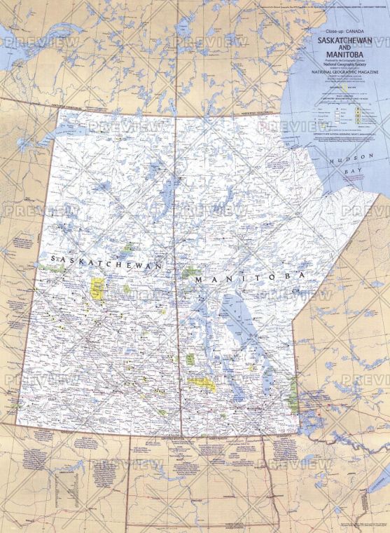 Saskatchewan And Manitoba Canada Published 1979 Map