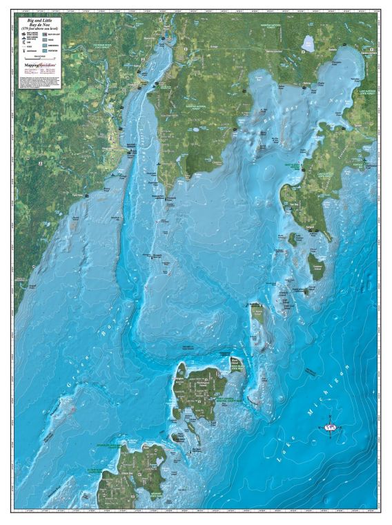 Big Little Bay De Noc Map