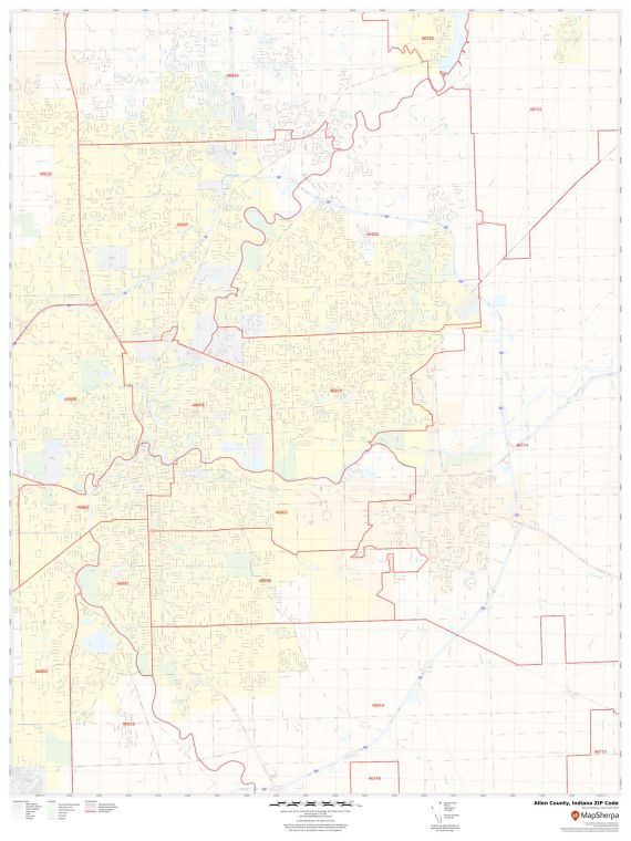 Allen County ZIP Code Map