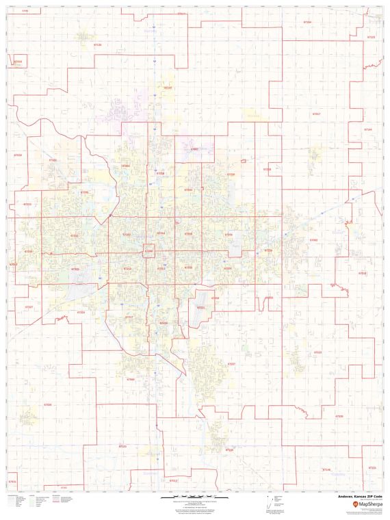Andover ZIP Code Map, Kansas