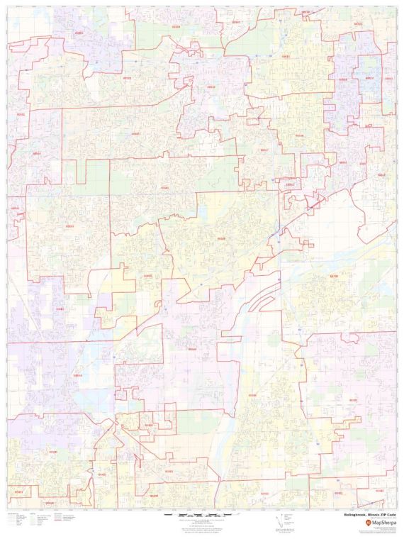 Bolingbrook ZIP Code Map, Illinois
