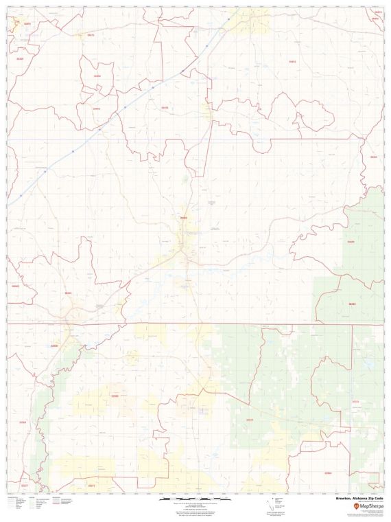 Brewton Zip Code Map, Alabama