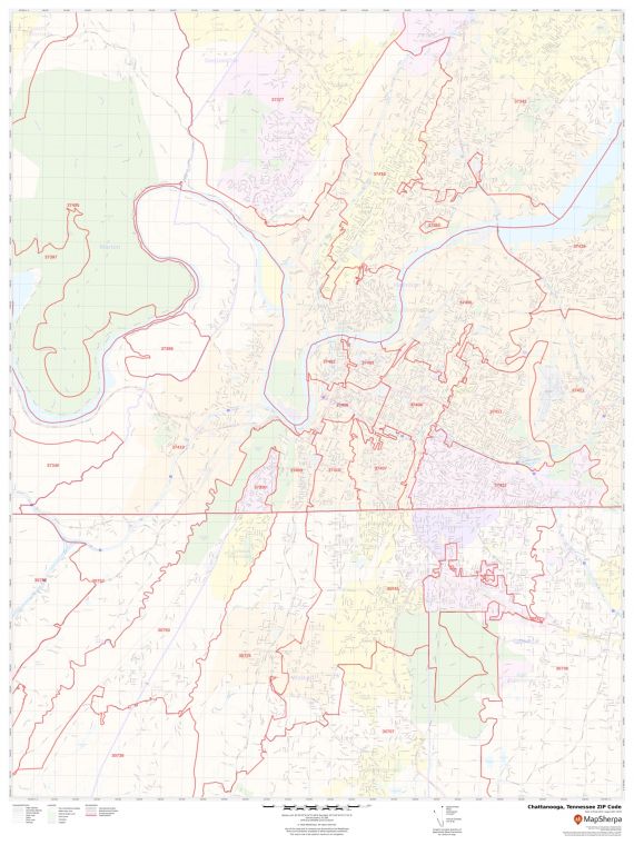Chattanooga ZIP Code Map