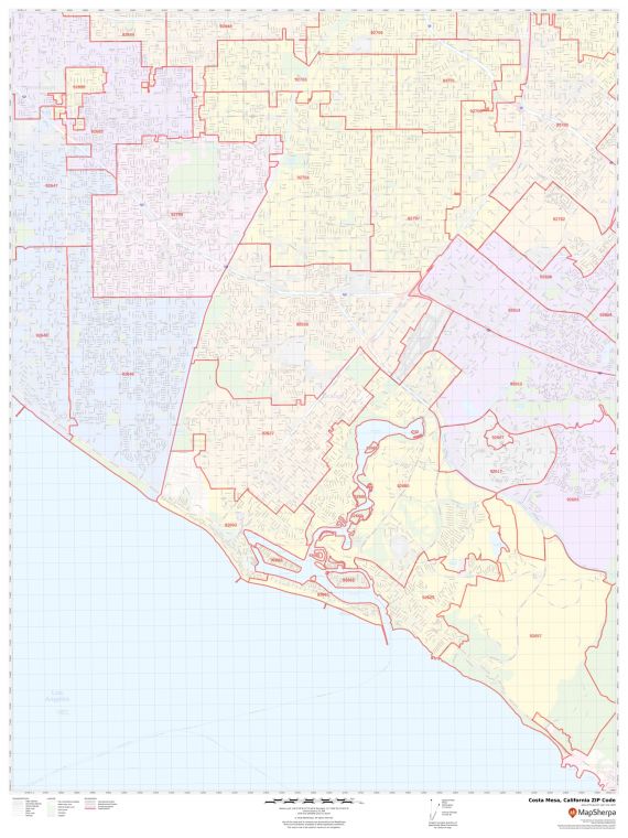 Costa Mesa ZIP Code Map