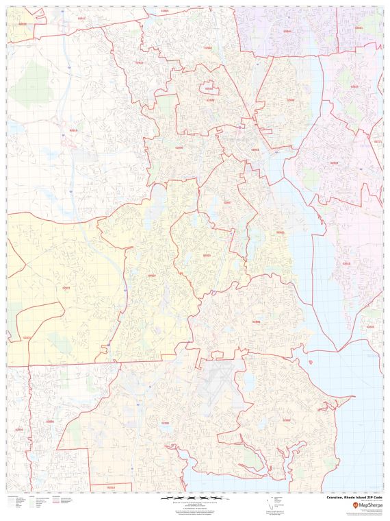 Cranston ZIP Code Map