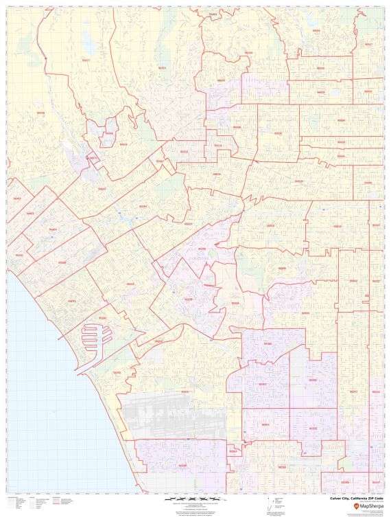 Culver City ZIP Code Map, California
