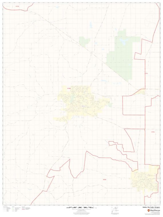 Dallas ZIP Code Map, Oregon