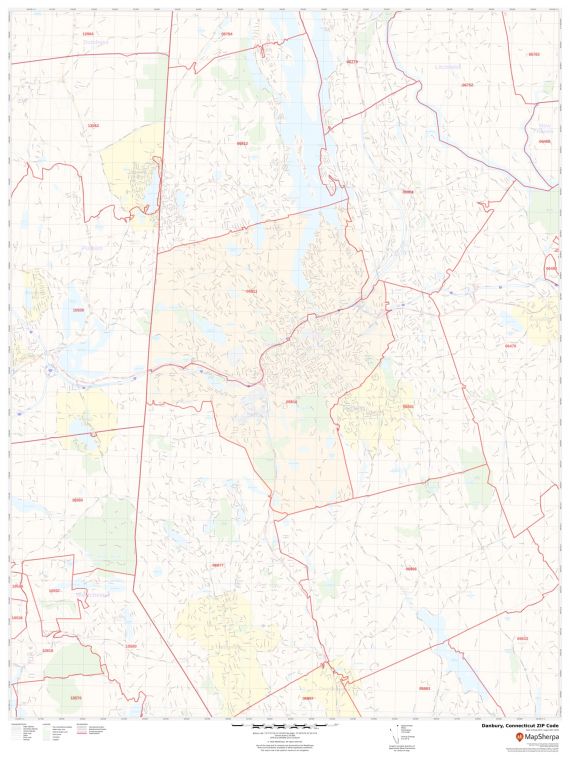 Danbury ZIP Code Map