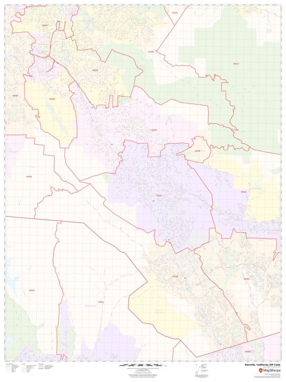 Danville ZIP Code Map, California