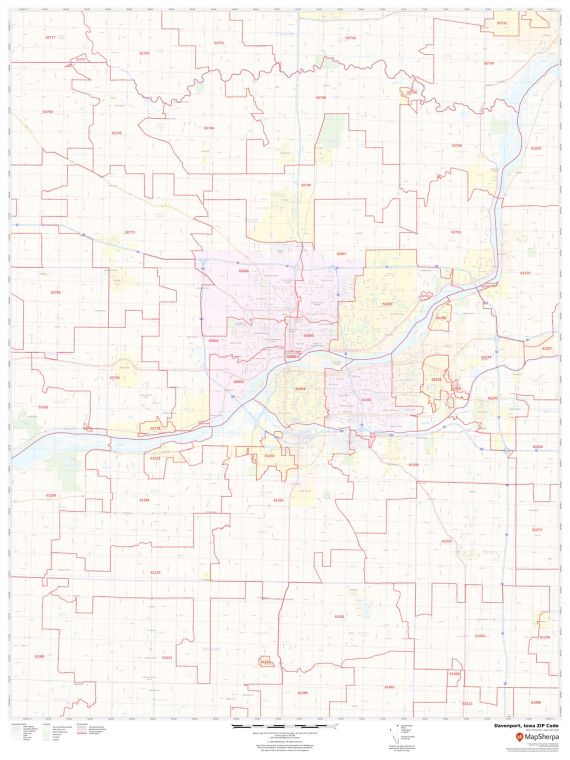 Davenport ZIP Code Map