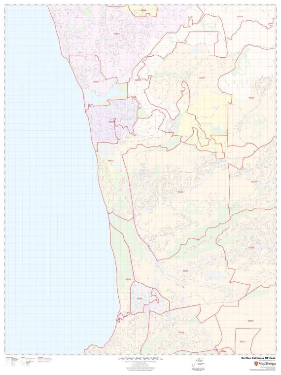 Del Mar ZIP Code Map, California