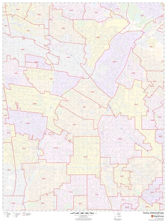 Downey ZIP Code Map