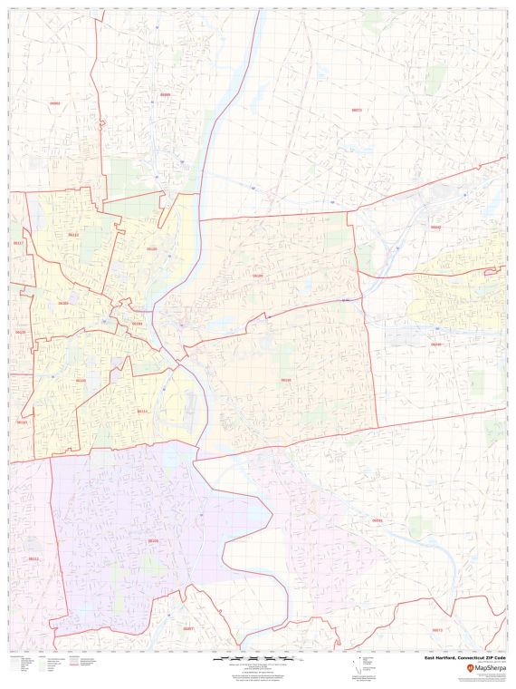 East Hartford ZIP Code Map