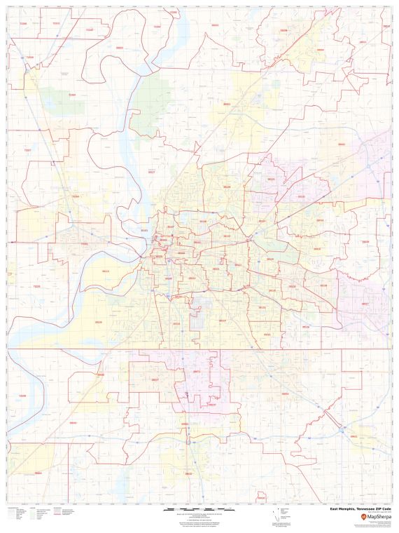 East Memphis ZIP Code Map