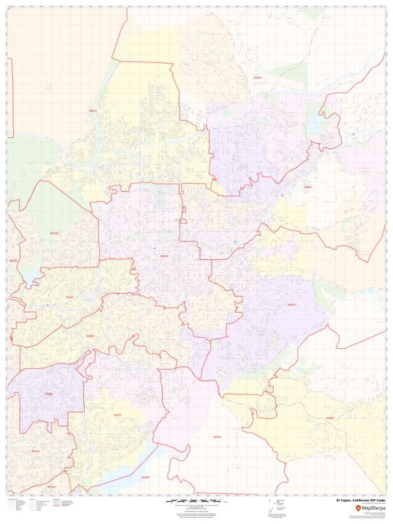 El Cajon ZIP Code Map
