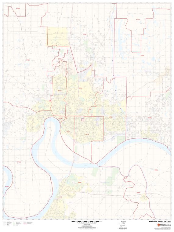 Evansville ZIP Code Map