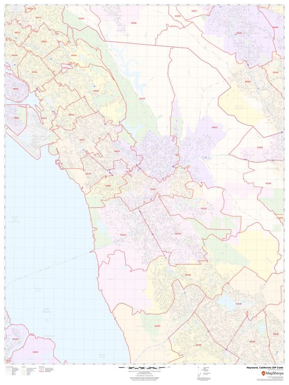 Hayward ZIP Code Map