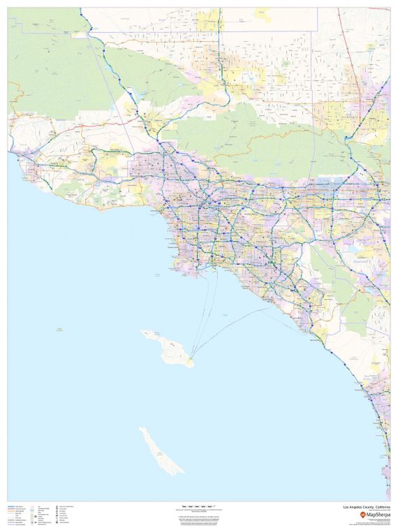 Los Angeles County California Map