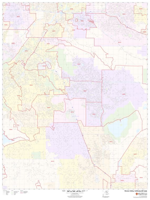 Moreno Valley ZIP Code Map