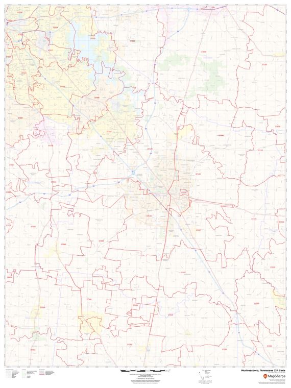 Murfreesboro ZIP Code Map