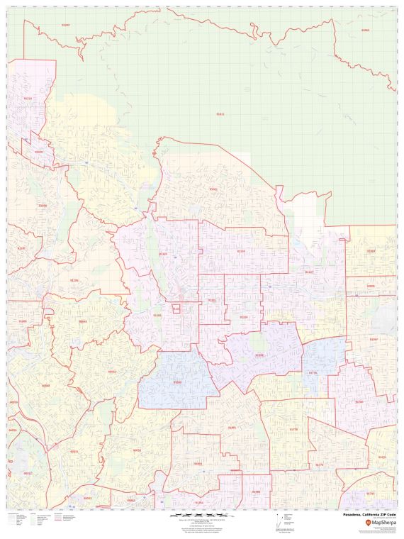 Pasadena ZIP Code Map
