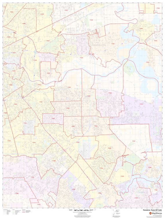 Pasadena Zip Code Map