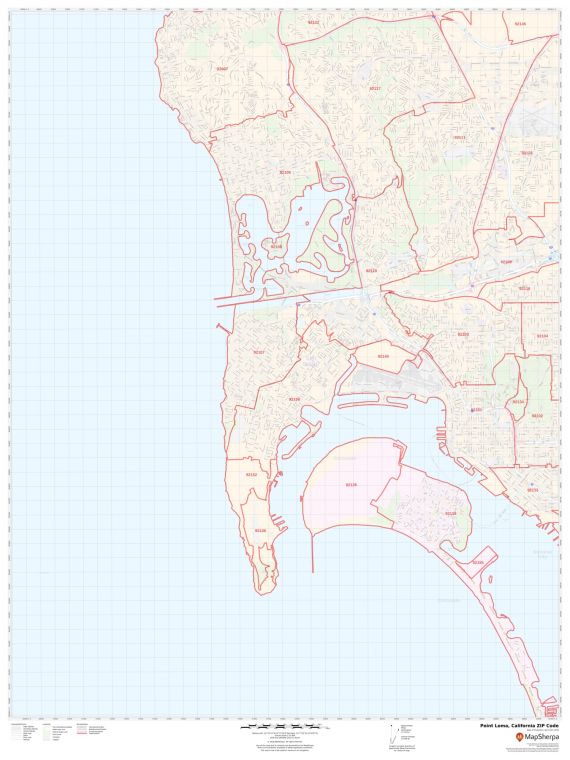 Point Loma ZIP Code Map