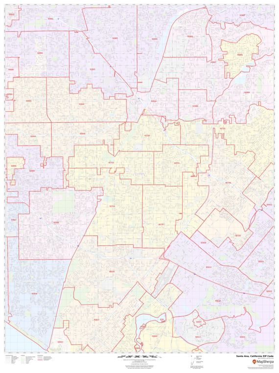 Santa Ana ZIP Code Map