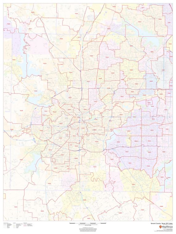 Tarrant County Texas Zip Codes Map