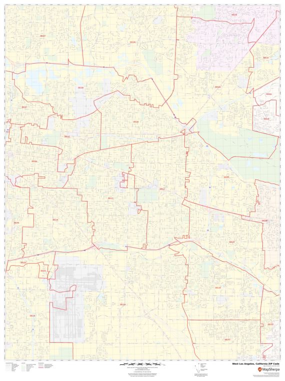 West Los Angeles ZIP Code Map