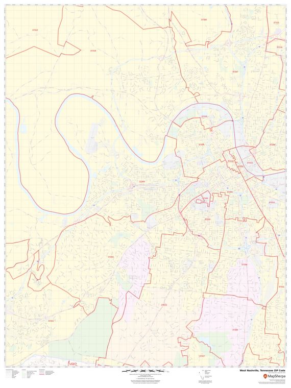 West Nashville ZIP Code Map