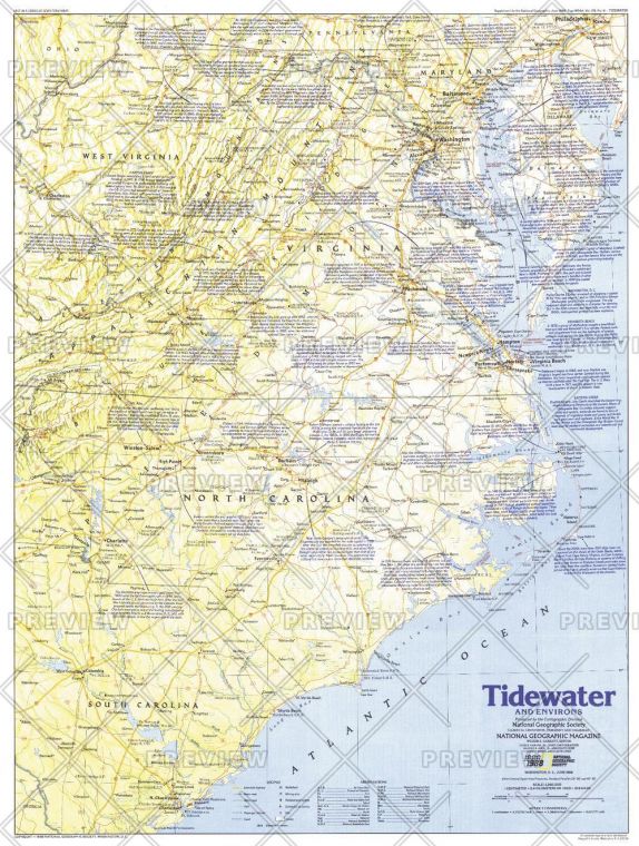 Tidewater And Environs Published 1988 Map