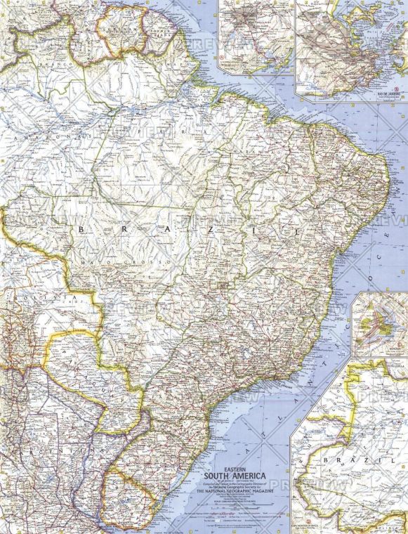 Eastern South America Published 1962 Map