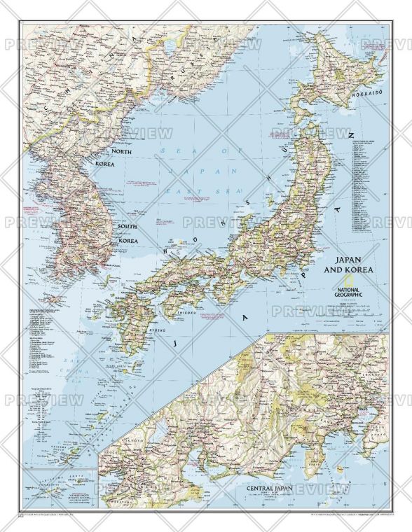 Japan And Korea Published 2011 Map