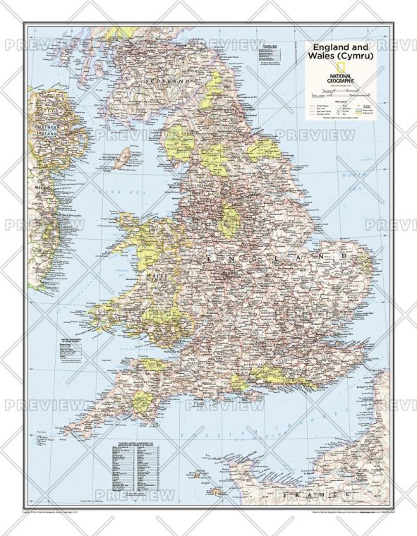 England And Wales Cymru Atlas Of The World 10Th Edition Map