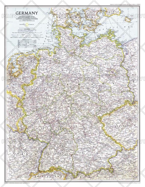 Germany Published 1991 Map