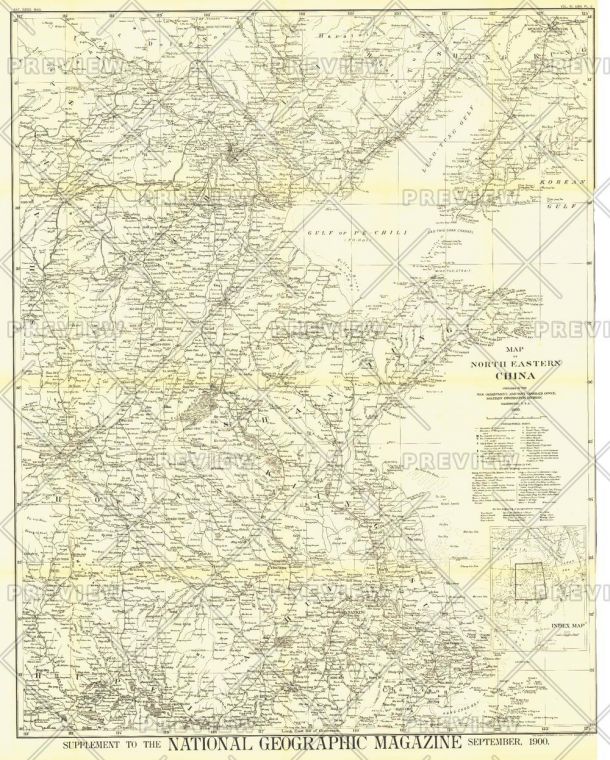 Map Of North Eastern China Published 1900
