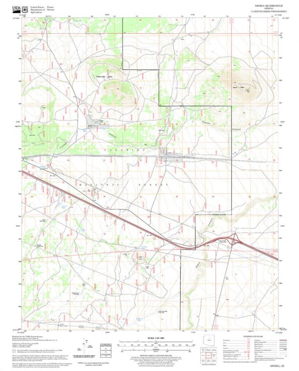 Angell Quadrangle Map, Arizona