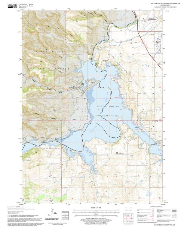 Angostura Reservoir Quadrangle Map