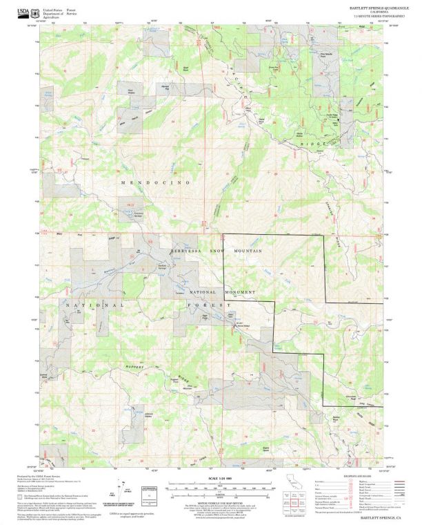 Bartlett Springs Quadrangle Map