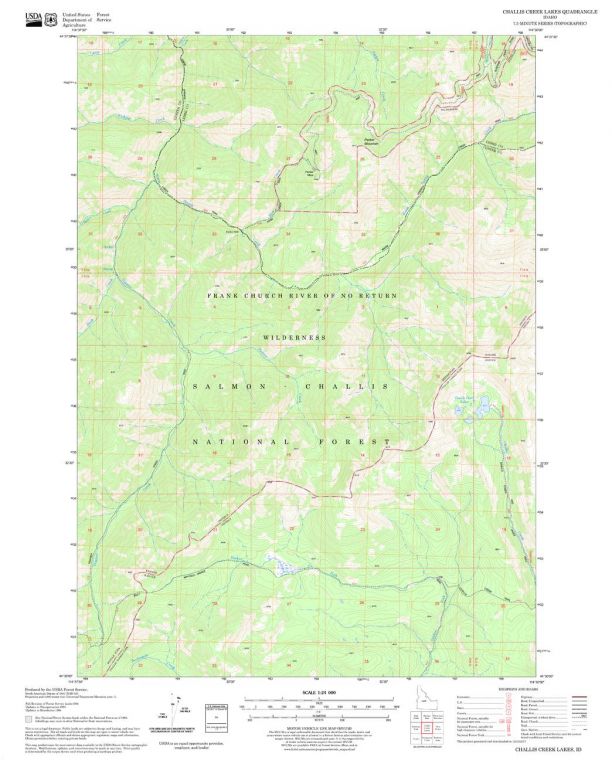 Challis Creek Lakes Quadrangle Map