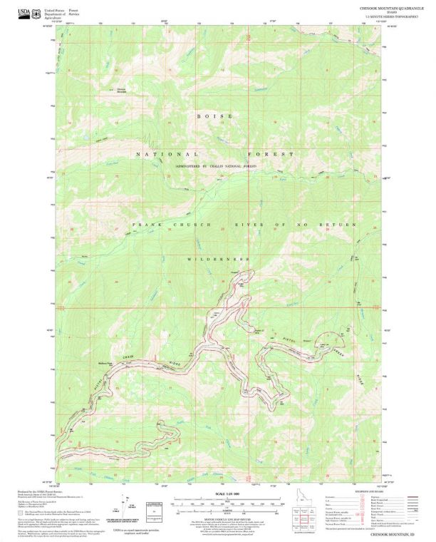 Chinook Mountain Quadrangle Map