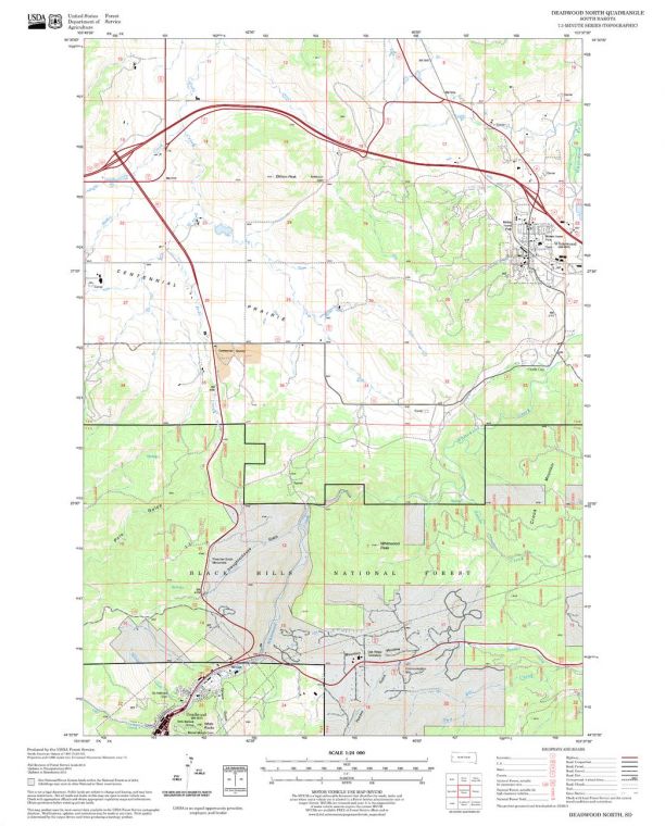 Deadwood North Quadrangle Map