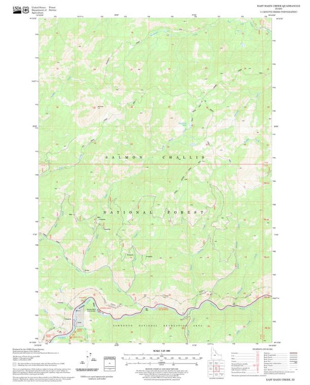 East Basin Creek Quadrangle Map