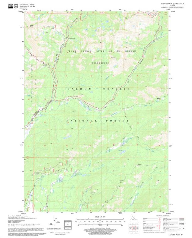 Langer Peak Quadrangle Map