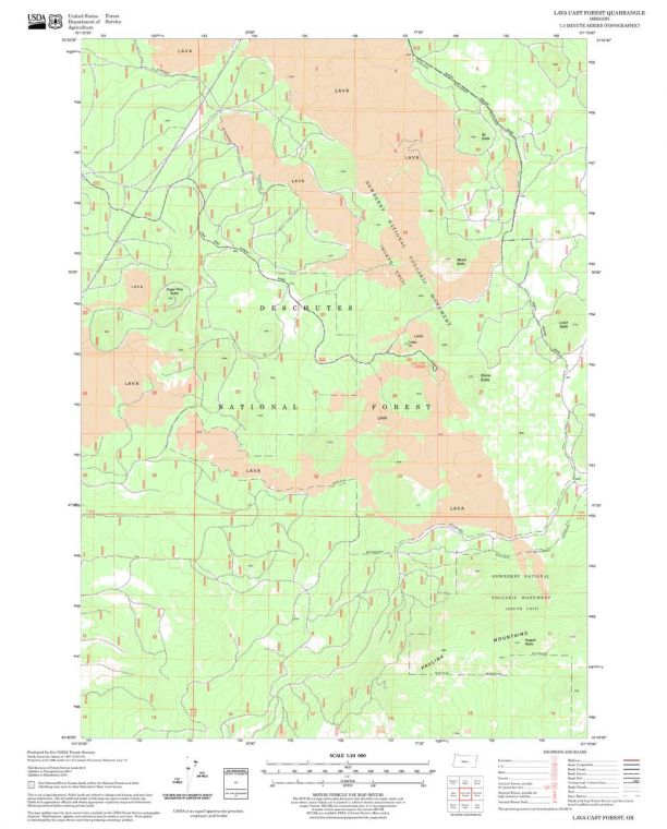 Lava Cast Forest Quadrangle Map