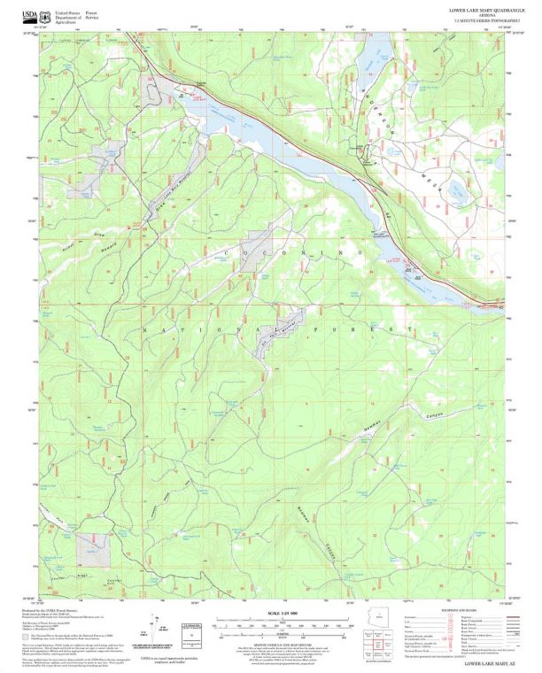 Lower Lake Mary Quadrangle Map