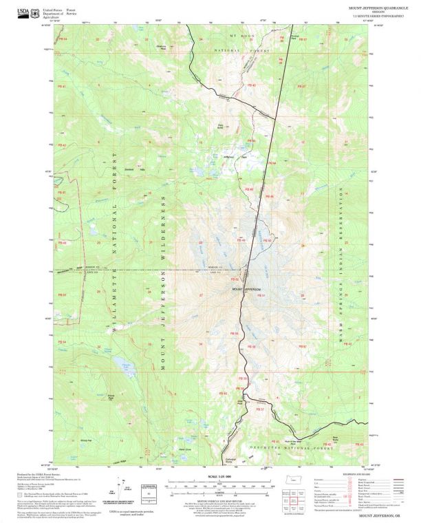 Mount Jefferson Quadrangle Map