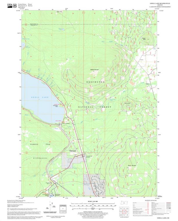 Odell Lake Quadrangle Map