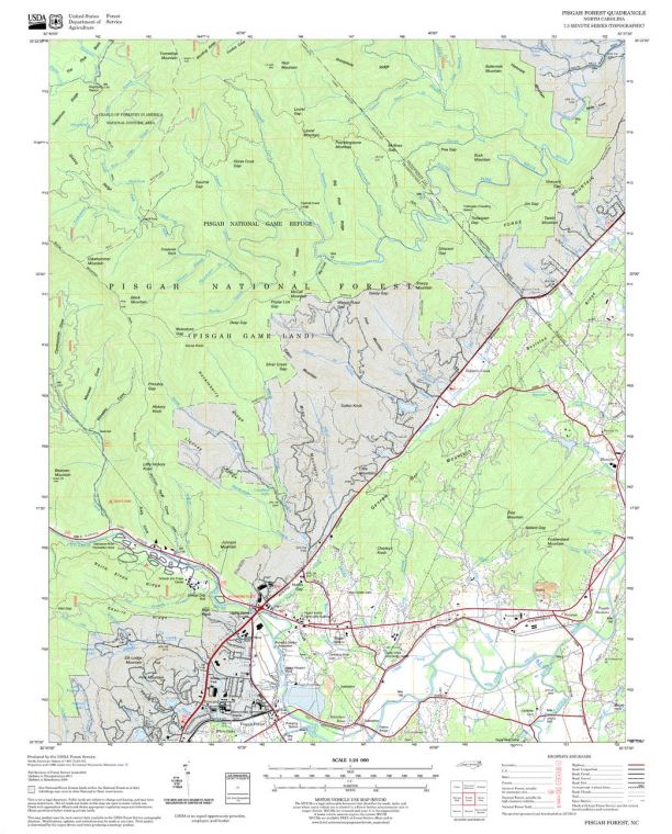Pisgah Forest Quadrangle Map